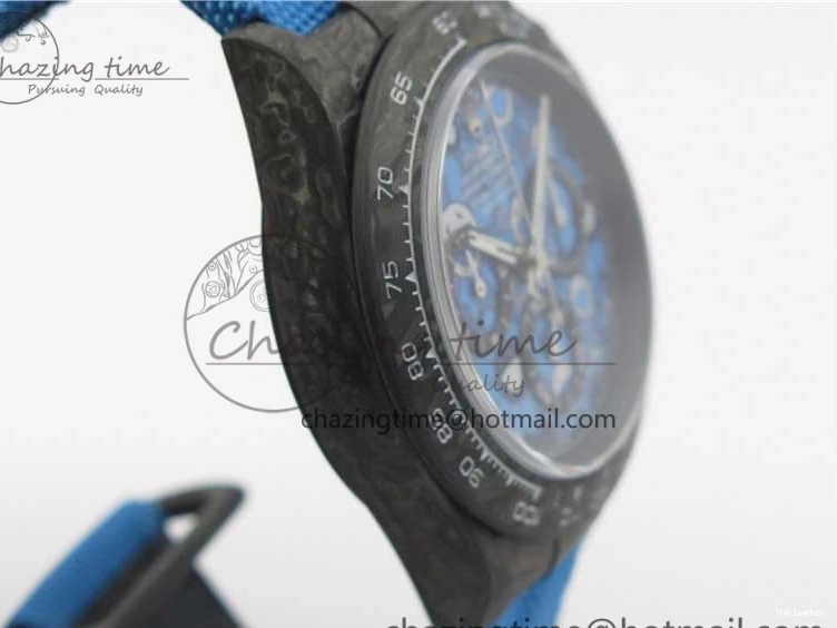 On Daytona Blue Strap Edition Blue DIW Dial Best Carbon A7750 WWF Nylon V2 0122